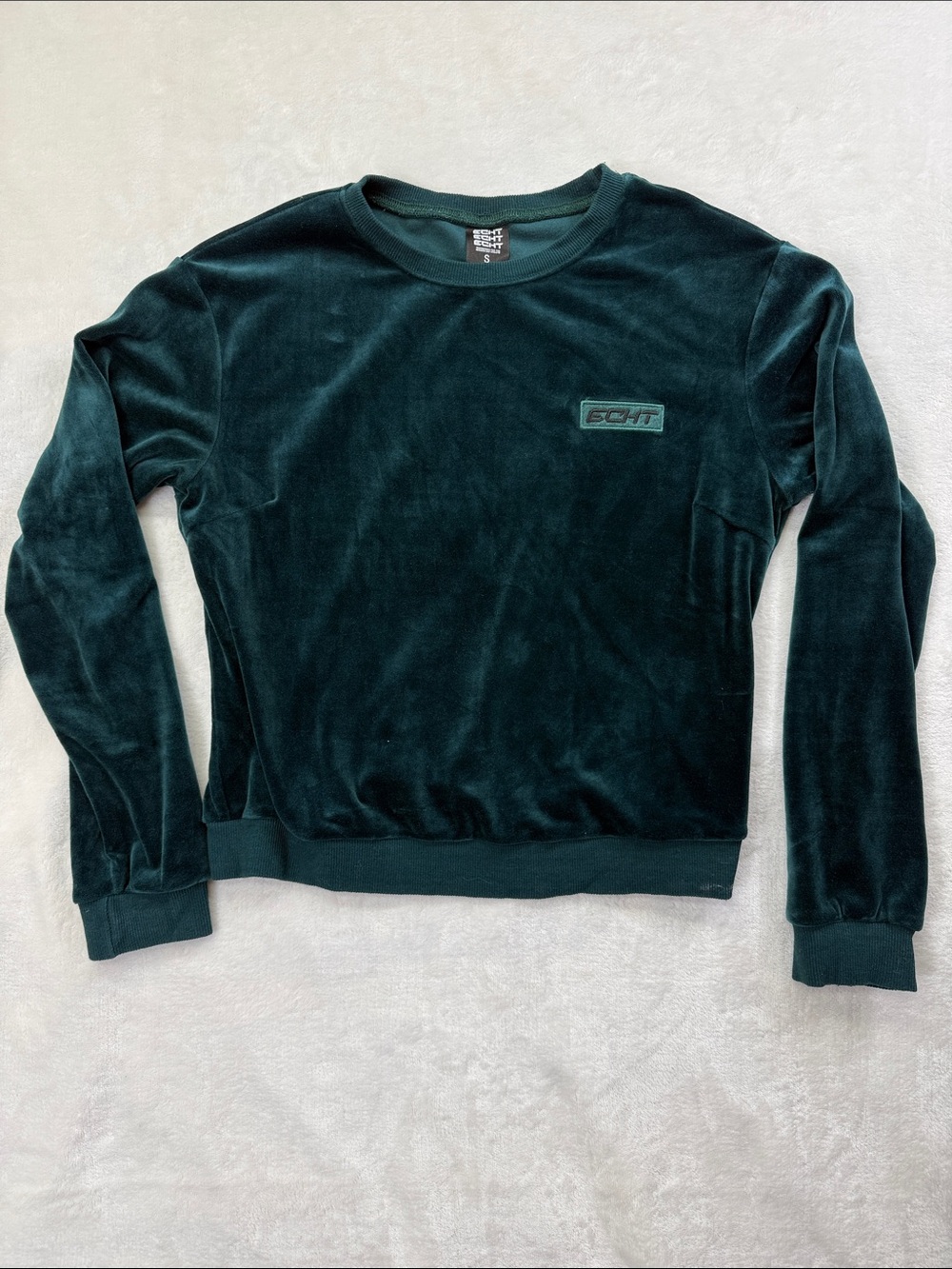 ECHT Teal Green Velour Crewneck Sweatshirt